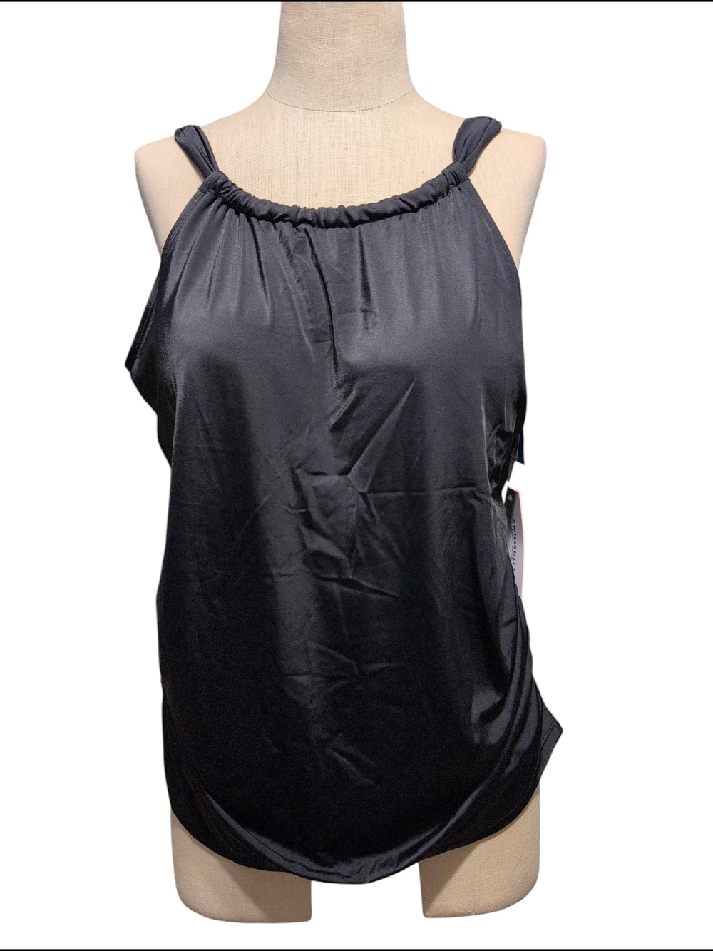 Nwt Swimsuits For All Bathing Suit Top Tankini Pool Beach Black Stretch 20